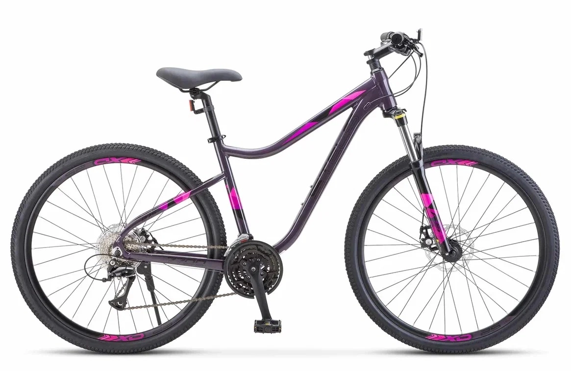  Велосипед STELS 27,5" Miss-7700 MD, рама 19", темно-пурпурный /LU095027/