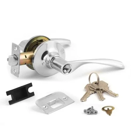  Защелка межкомн. AVERS РУЧКА ХРОМ ключ с фиксатором /7602/