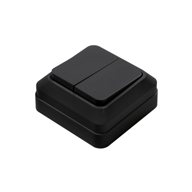  Выключатель InHome 2 ОП черный /61023/ *