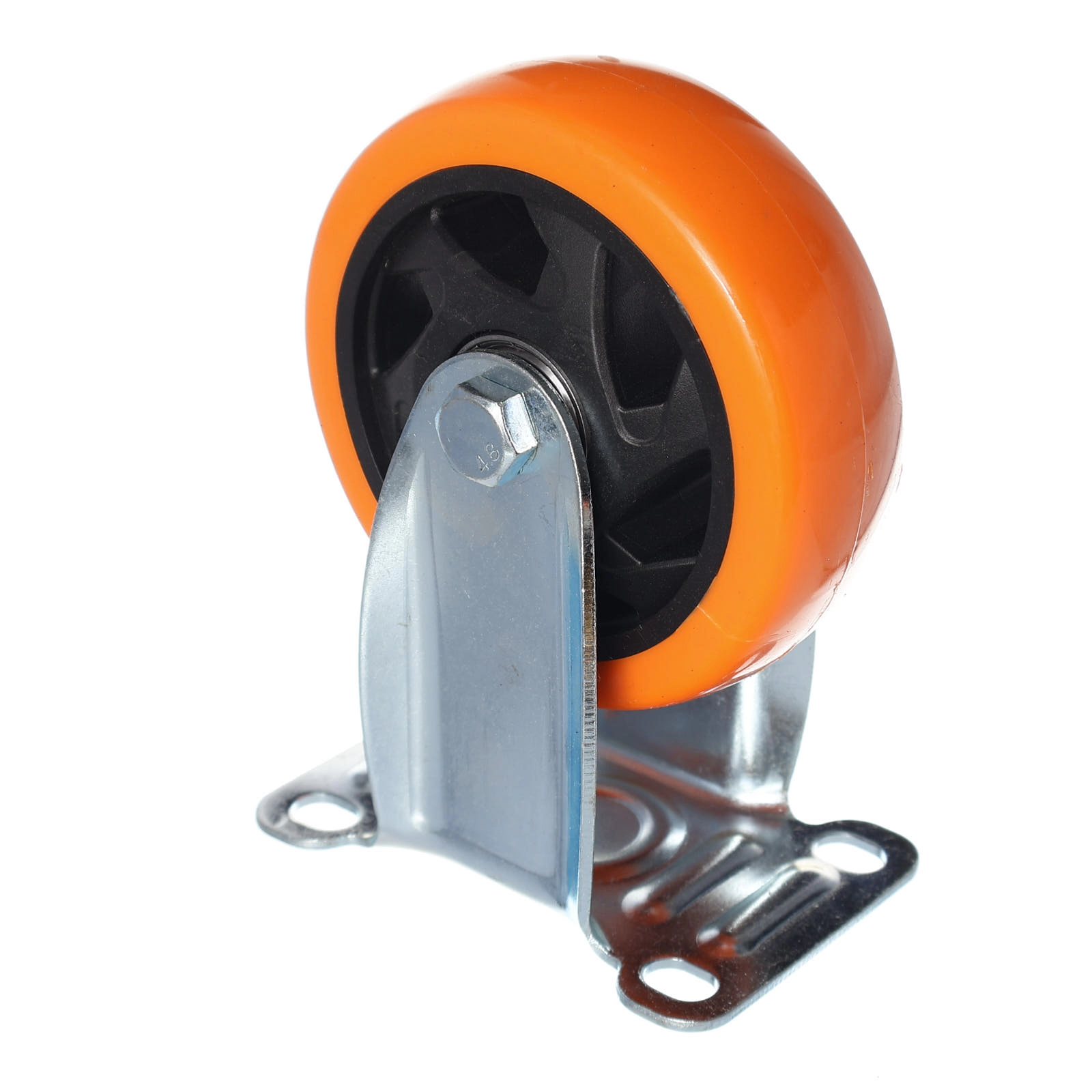  Опора колесная ПВХ неповоротная платформа 100мм /0359/