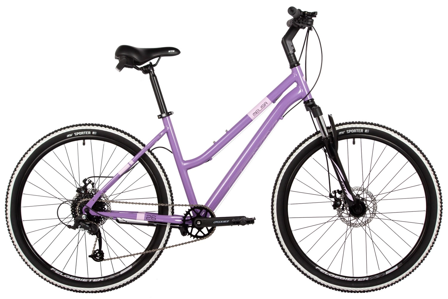  Велосипед FOXX MELISA 26" фиолетовый, сталь, рама 15" 
