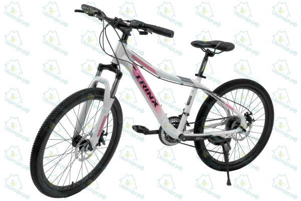  Велосипед TRINX 24" N104 рама 14,5", белый/розовый-серый *