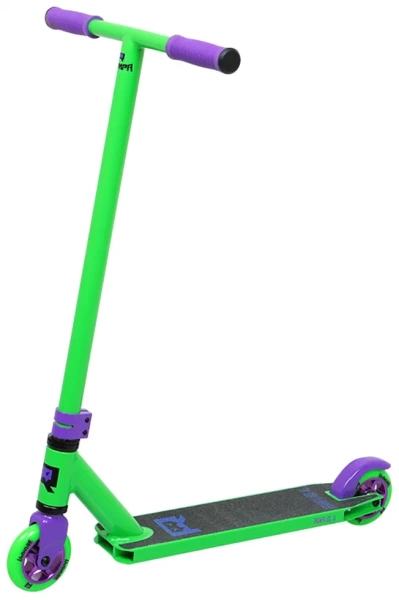  Самокат RRAMPA трюковой  540 AL 110, зеленый/пурпурный *