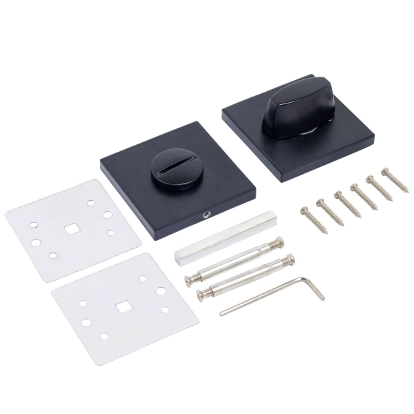  Защелка межкомн. АЛЛЮР "ТИНА" РУЧКА ЧЕРНЫЙ МАТОВЫЙ с фиксатором /15718/ 