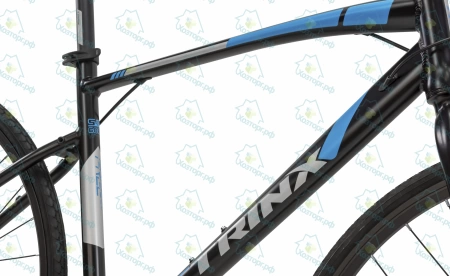  Велосипед TRINX 700С Free 2.0 рама 470мм, черный мат/синий-серебряный *