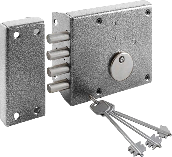  Замок накладной ЗН4-2  СЕРЕБРО