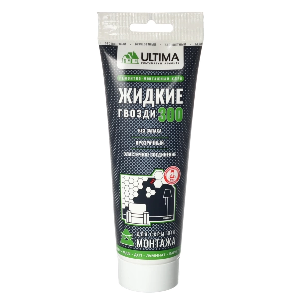  Клей для скрытого монтажа (акрил) прозрачн. (тюбик) 250гр ULTIMA 300