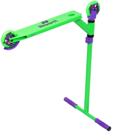  Самокат RRAMPA трюковой  180 AL 110, зеленый/пурпурный *