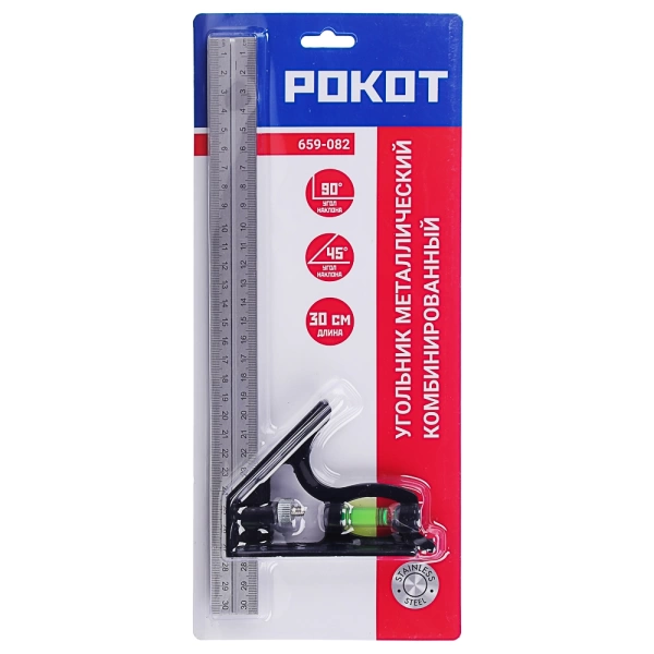  Угольник комбинир.с уровнем 300мм /659-082/