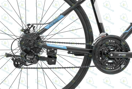  Велосипед TRINX 700С Free 2.0 рама 470мм, черный мат/синий-серебряный *