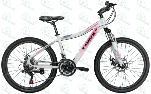 Велосипед TRINX 24" N104 рама 14,5", белый/розовый-серый *