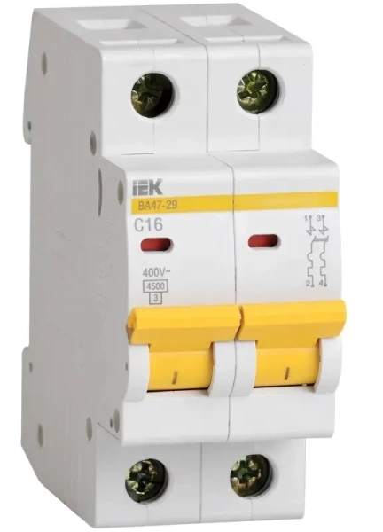  Выключатель 2х полюс ИЭК 16А 